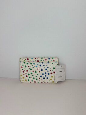 Urban Outfitters White Star Print Card Wallet Rainbow NWT